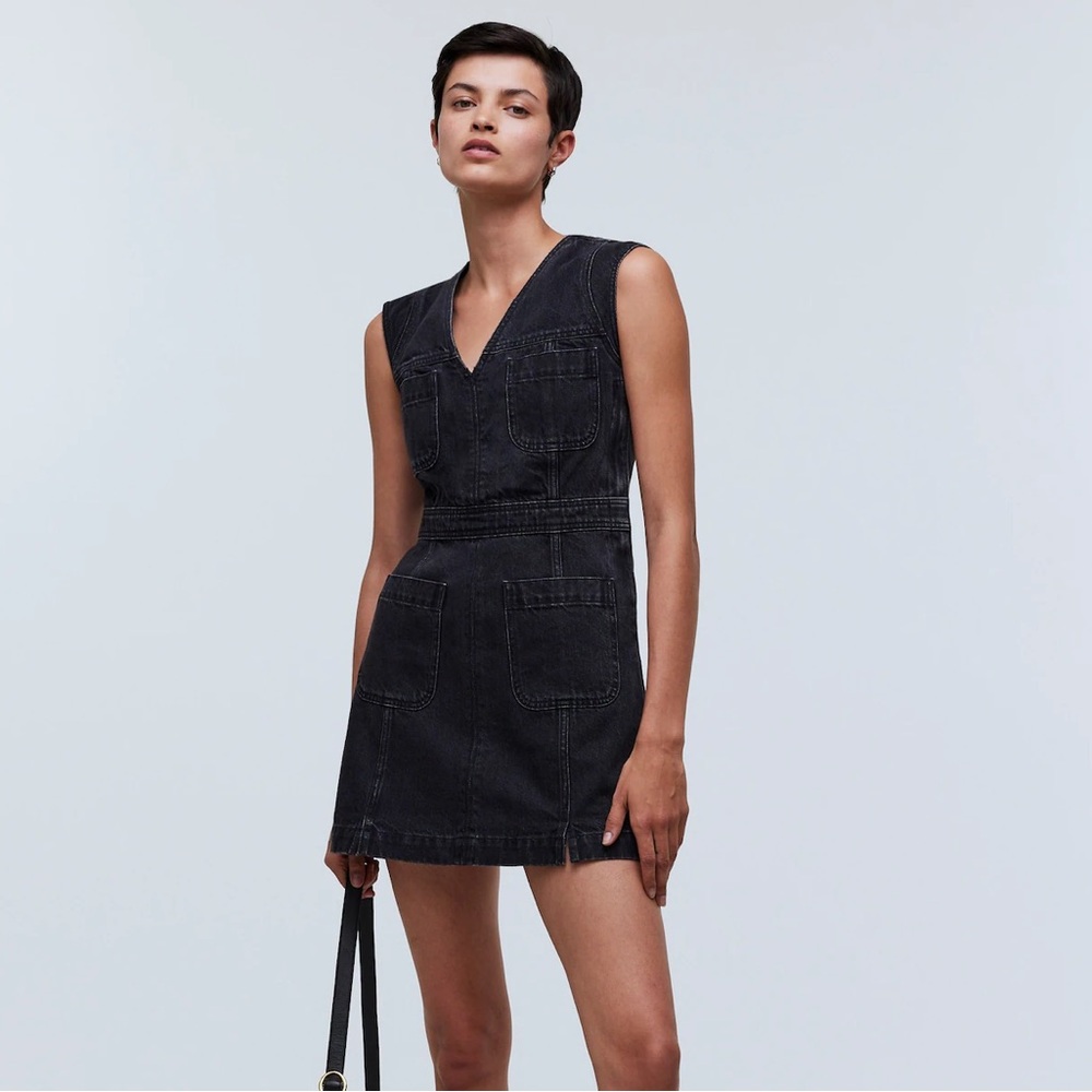 Madewell - Denim Cap-Sleeve Mini Dress in Tarrybrook Wash